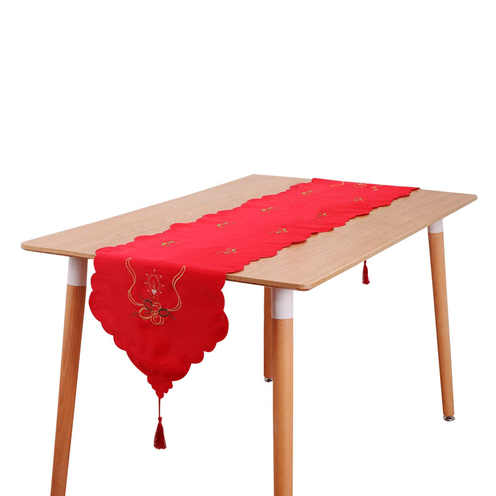 Embroidery Xmas Decorations - Noel Nakış Masa Örtüsü Desen Kırmızı