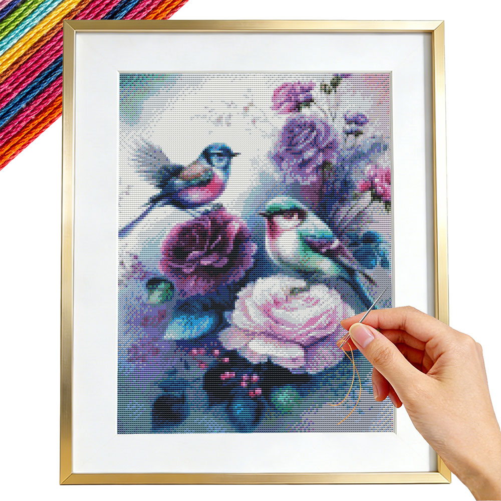 Embroidery Guide Paper - 11CT Çapraz Dikiş Gül Çiçek Baskılı