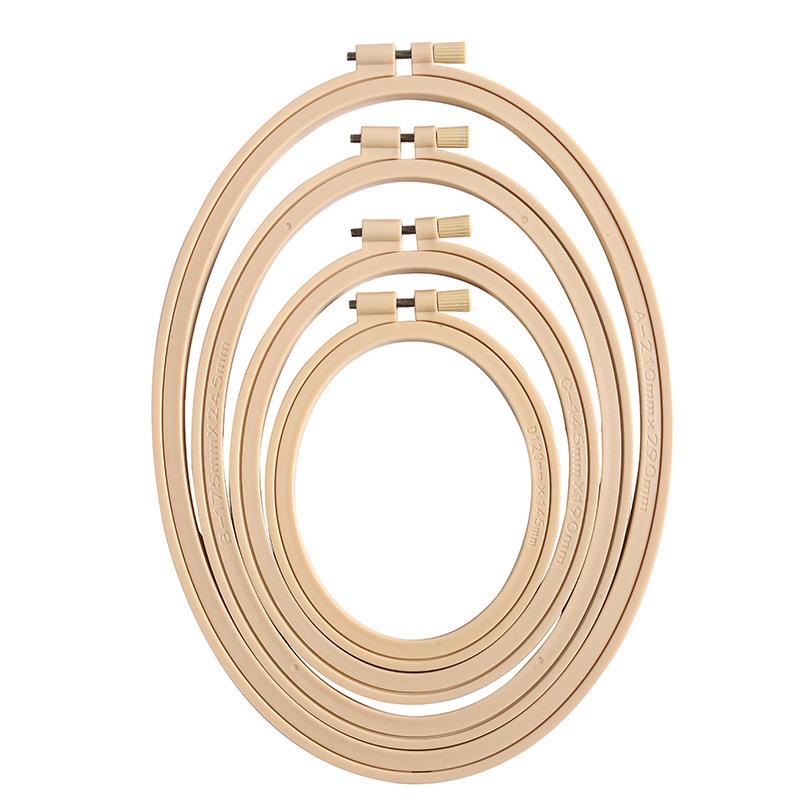 Embroidery Hoop Square - Taklit bambu plastik Oval ahşap renk