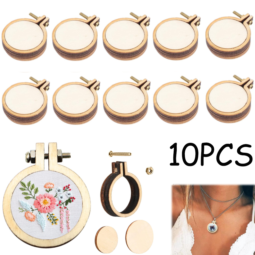 Embroidery Hoop Square - 10 adet/takım Ahşap Mini Nakış Çember