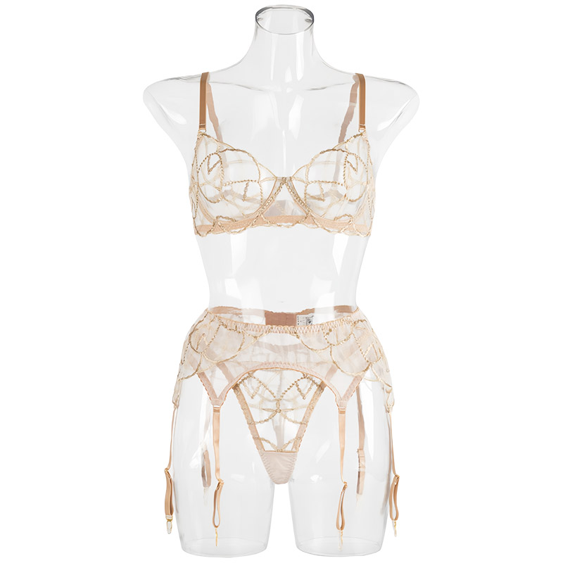 Embroidery Lace - Seksi iç çamaşırı paketi kadın kadın