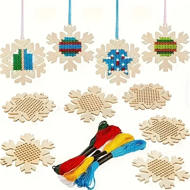 Embroidery Xmas Decorations - 12 takım çapraz dikiş asılı kolye