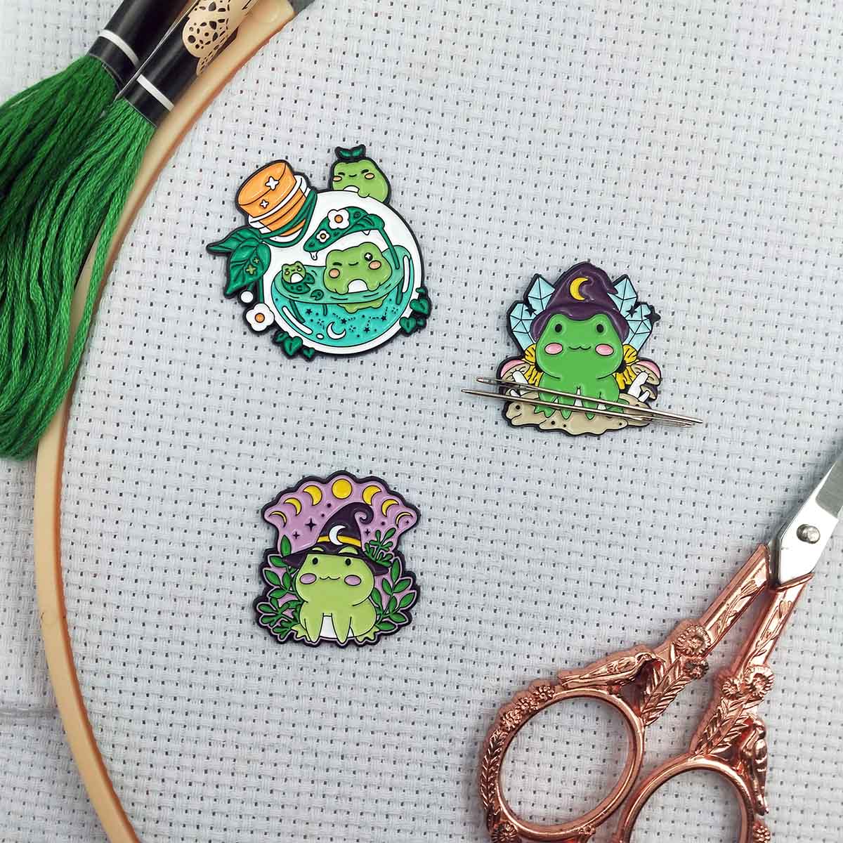 Embroidery Hoop Square - Manyetik Kurbağa İğne Tutucu, Nakış için