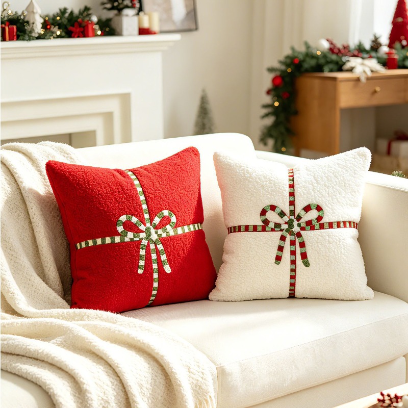 Noel Teddy Polar Yastık Kılıfı - Embroidery Xmas Decorations incelemesi ve fiyatı