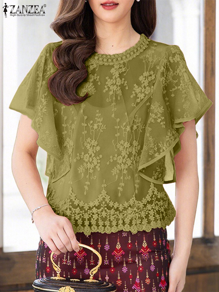 ZANZEA Kadın Nakış Bluz Yaz Da - Embroidery Jersey incelemesi ve fiyatı