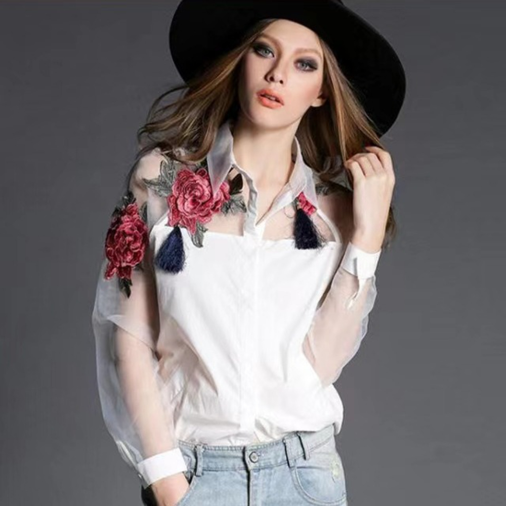 Kadın Modası Çiçek Nakışlı Şif - Embroidery Jersey incelemesi ve fiyatı