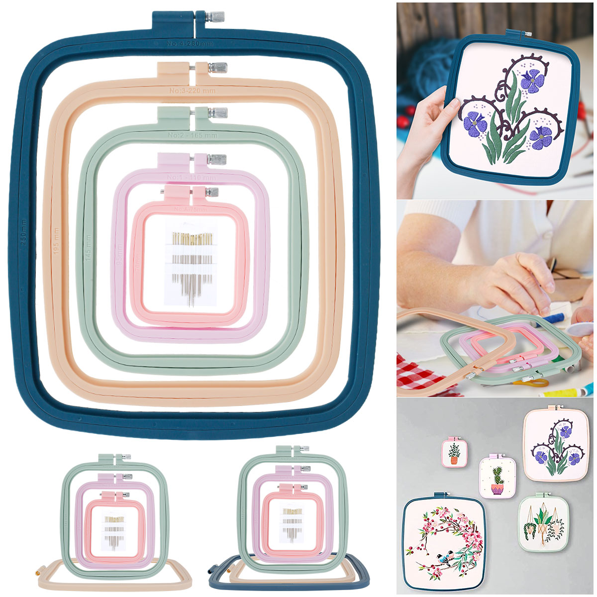 4/5 adet kare nakış çemberler  - Embroidery Hoop Square incelemesi ve fiyatı