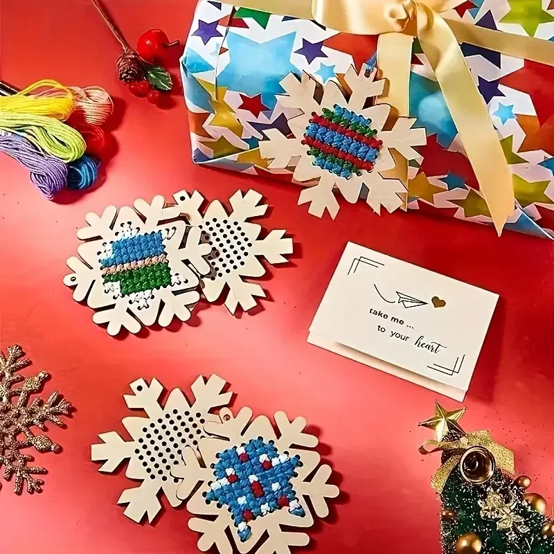 12 takım çapraz dikiş asılı ko - Embroidery Xmas Decorations incelemesi ve fiyatı