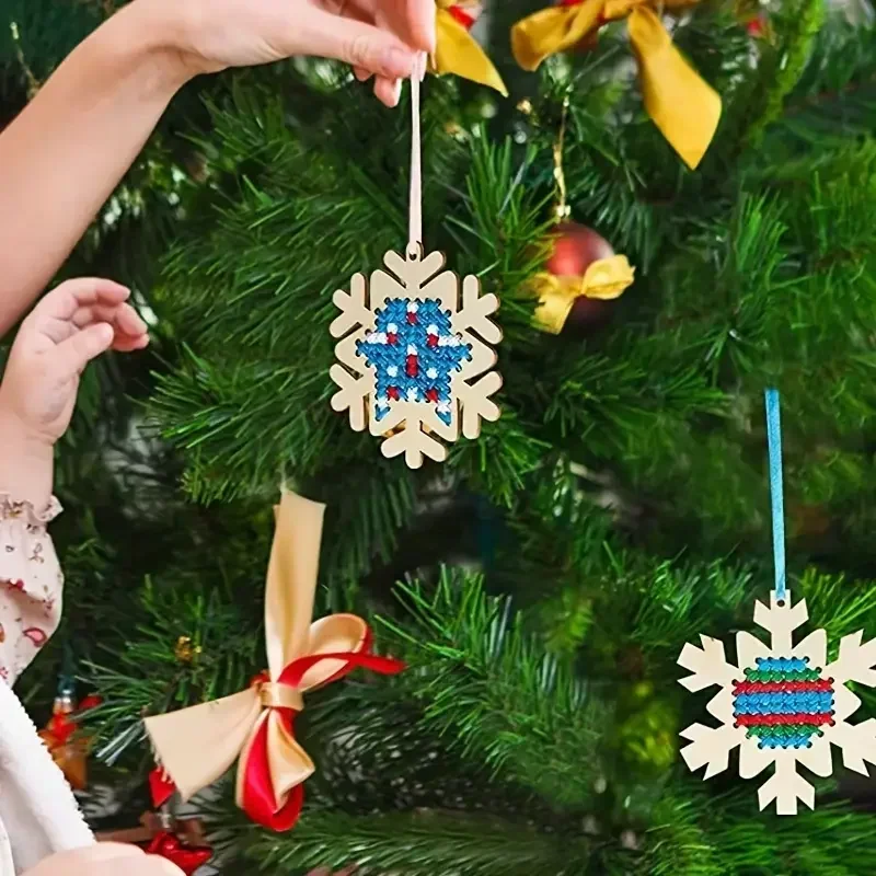 12 takım çapraz dikiş asılı ko - Embroidery Xmas Decorations incelemesi ve fiyatı